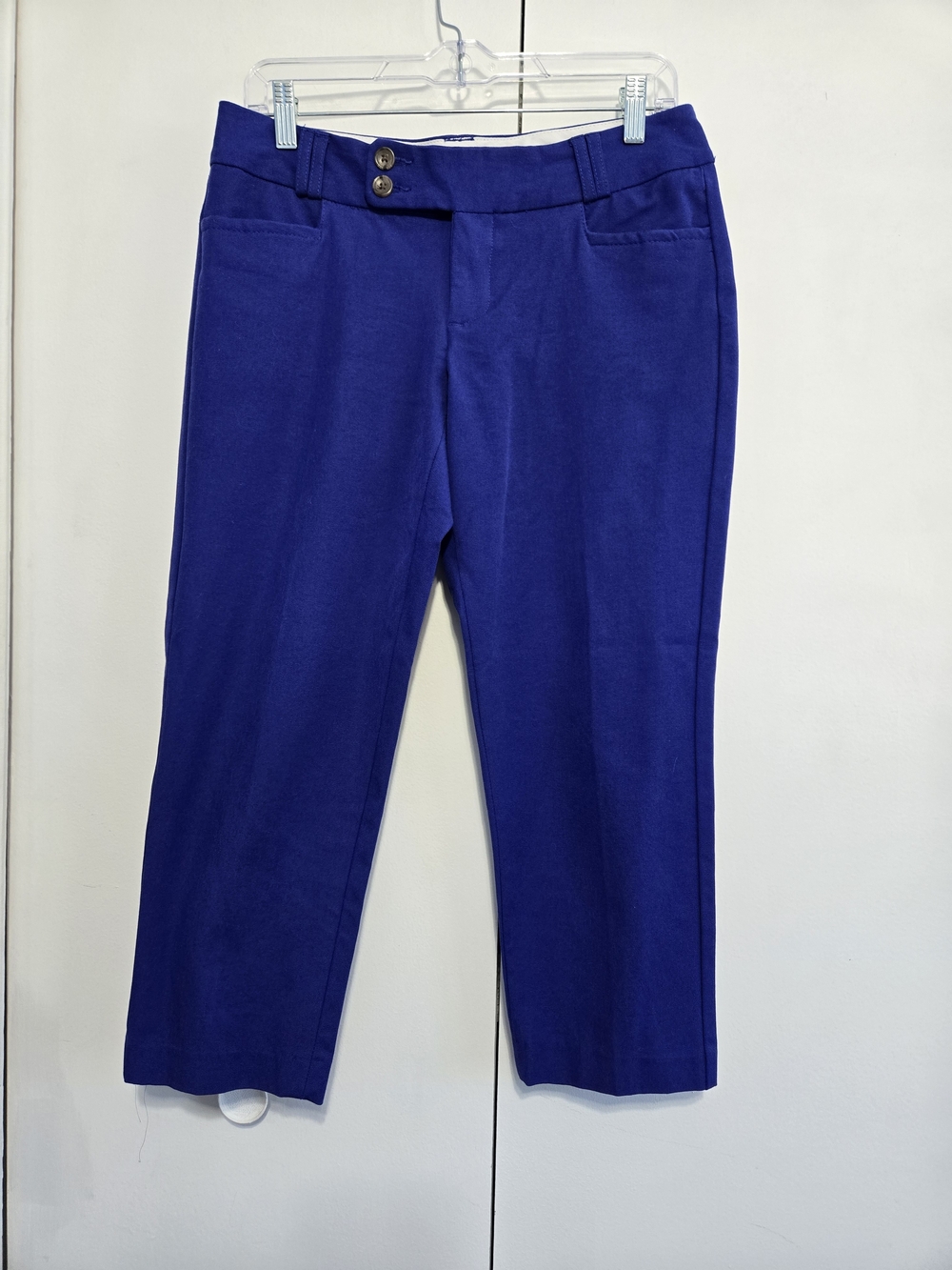 Banana Republic Martin Fit Pants 6P Cobalt Blue Cropped Stretch Career Trouser